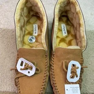 Coach shoes for men real lamb fur Brown suede size 9.5 COACH Leather Shearling Sheep Fur Black Men | Mercari main image 3